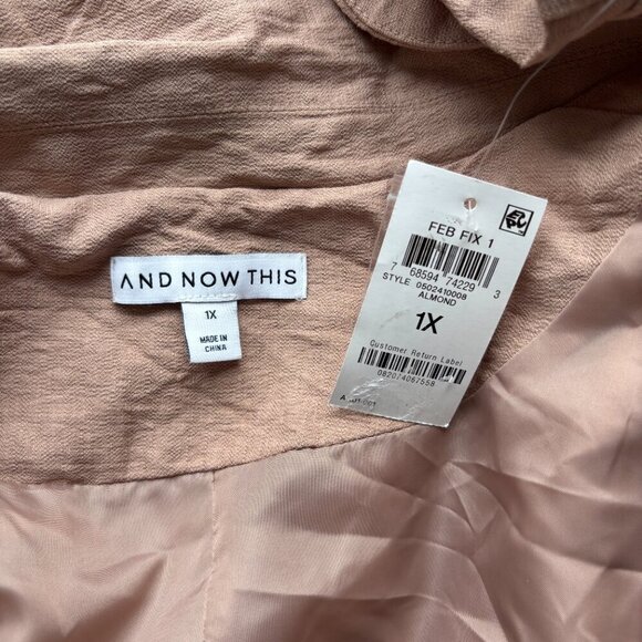 And Now This Women's Plus Size Oversized Button-Front Tan Blazer NWT - Picture 5 of 6